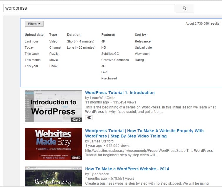 wordpress youtube