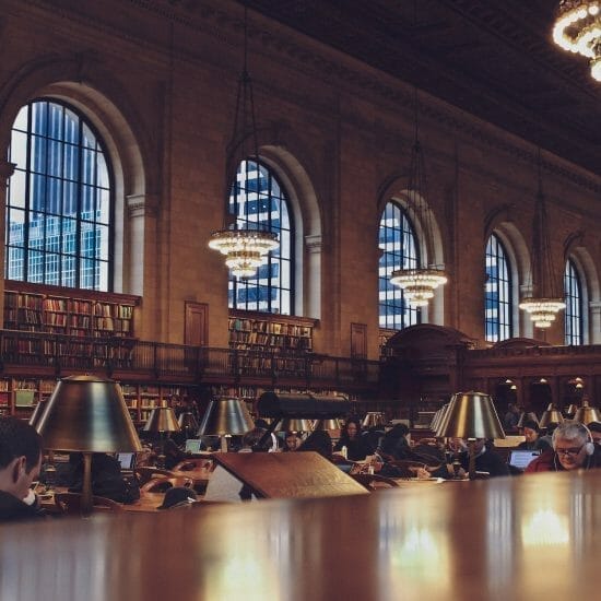 photo of people in the library