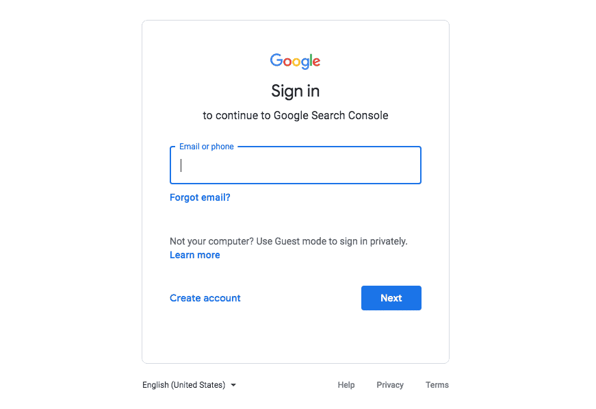 Google Search Console Setup Step 1