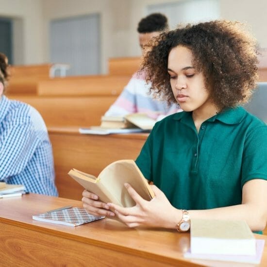 Student studying