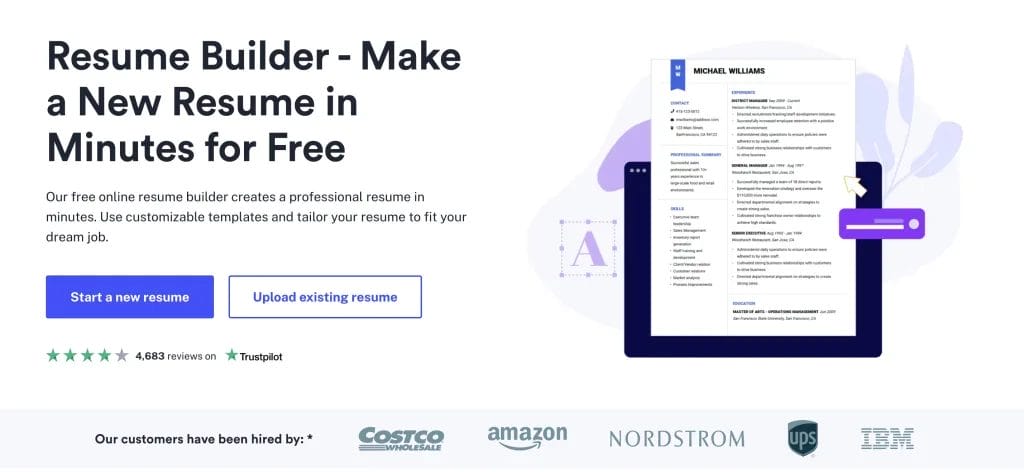 Free Resume Builder Create Your Resume in Minutes yRBOmlXx