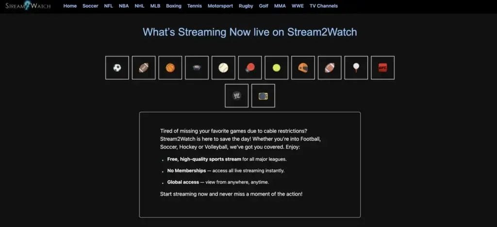 Stream2Watch Free Live Sports Streams Watch Anytime Anywhere