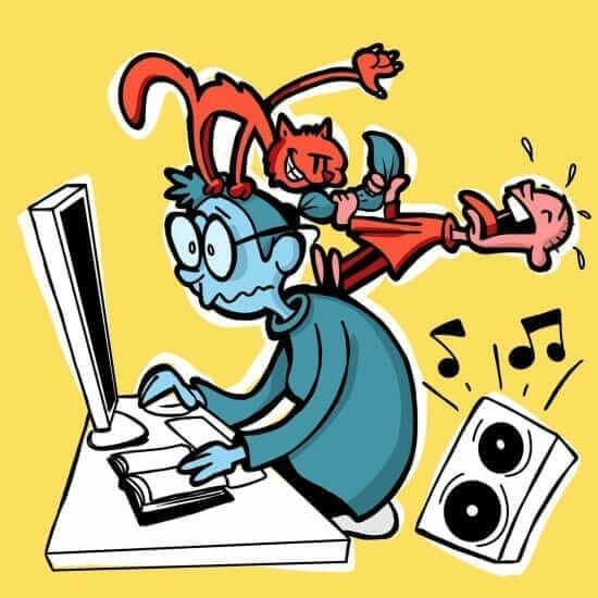 work, distraction, stress