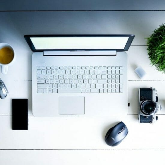 computer, laptop, work place