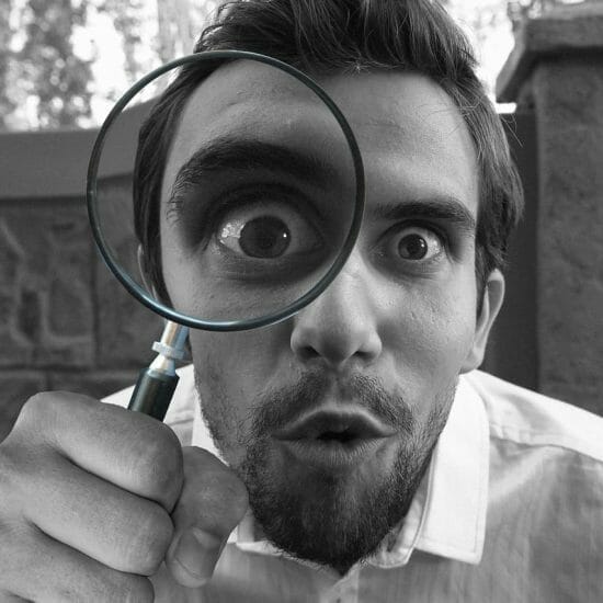 magnifying, glass, detective