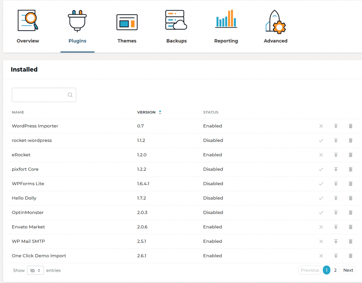 Rocket.net manage plugins