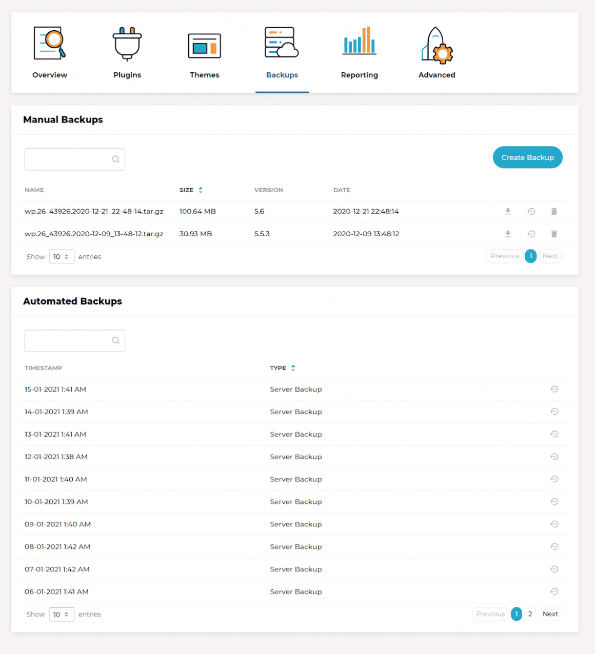 Rocket.net Backups