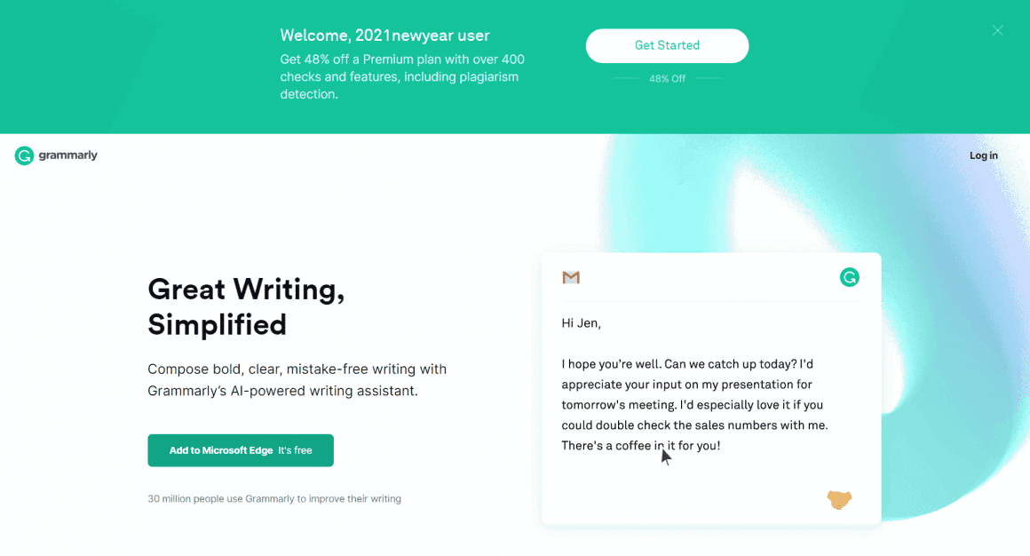 New Year Sale Discount on Grammarly Premium: 1 Year @ $75