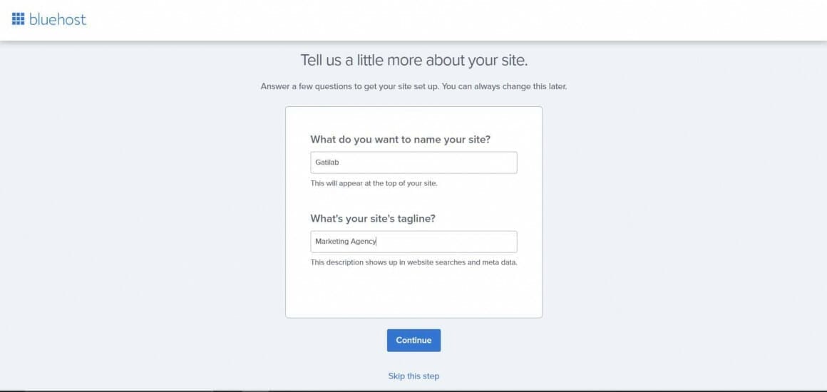 Create a Business Website with Bluehost and WordPress Step 12