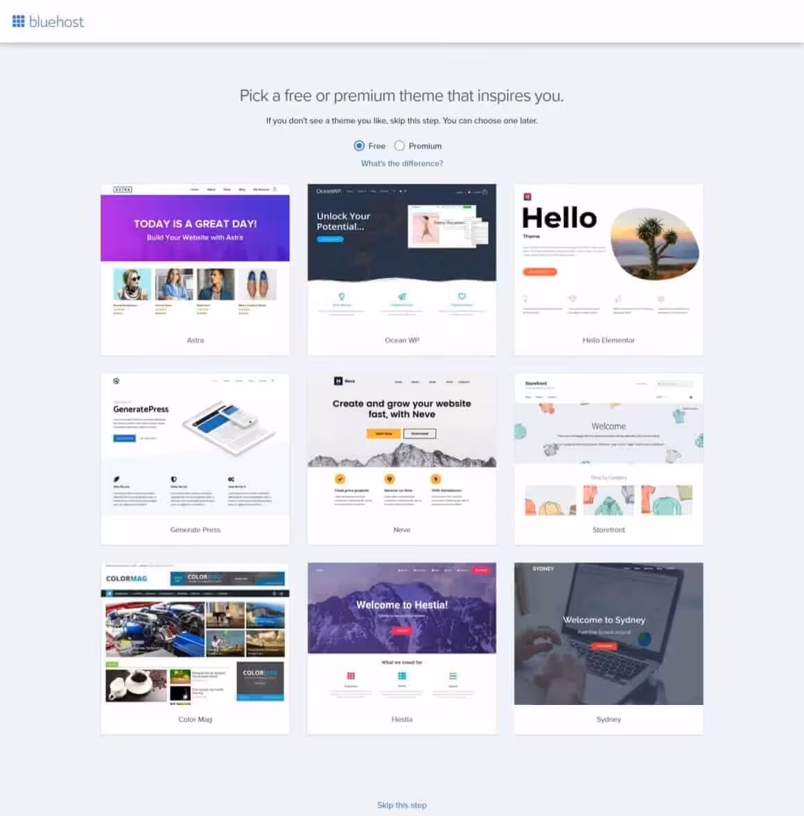 Create a Business Website with Bluehost and WordPress Step 13