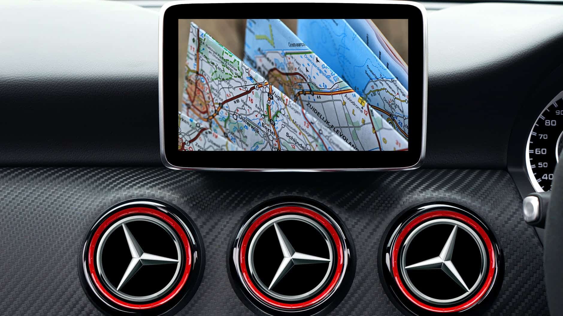 gps device attached on dash board