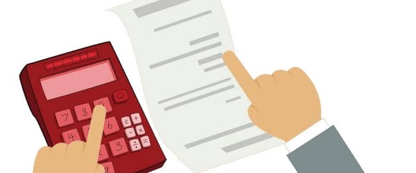 calculator, list, hand