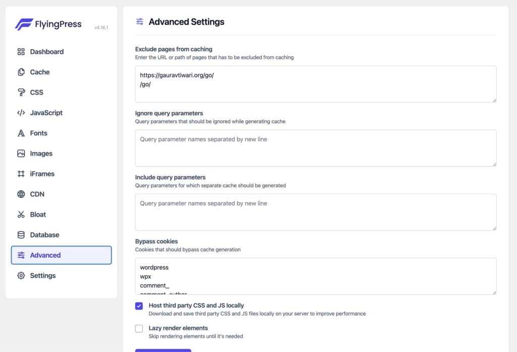 FlyingPress ‹ Gaurav Tiwari — WordPress 10