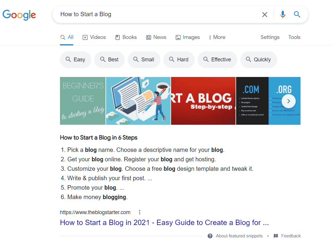 featured snippet - rank your pages better