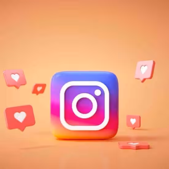 3d instagram application logo background instagram social media platform
