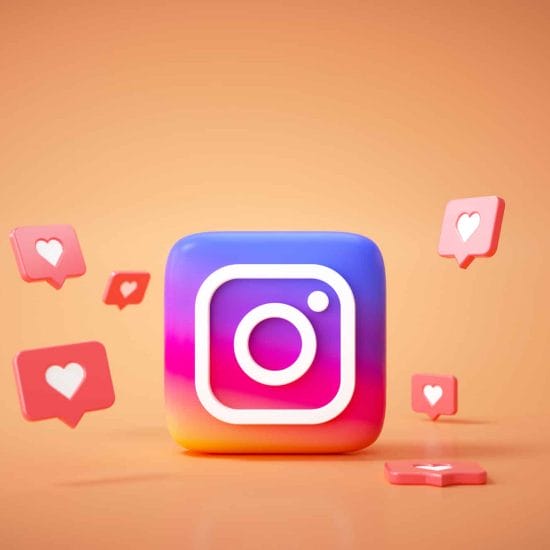 3d instagram application logo background instagram social media platform