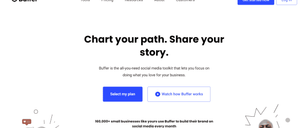 landing page Buffer Screenshot