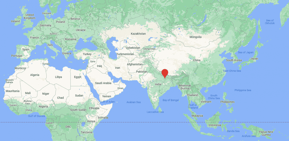 Location of Kushinagar on World Map