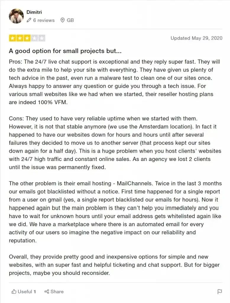 Chemicloud Trustpilot review