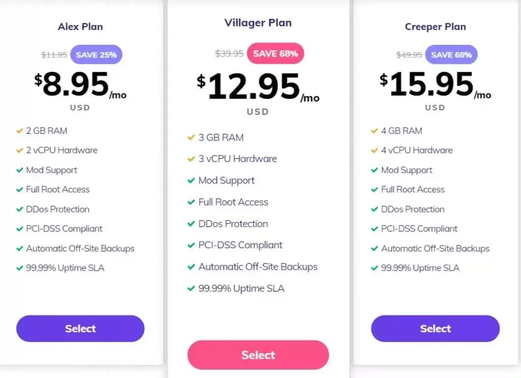 Hostinger Minecraft hosting pricing