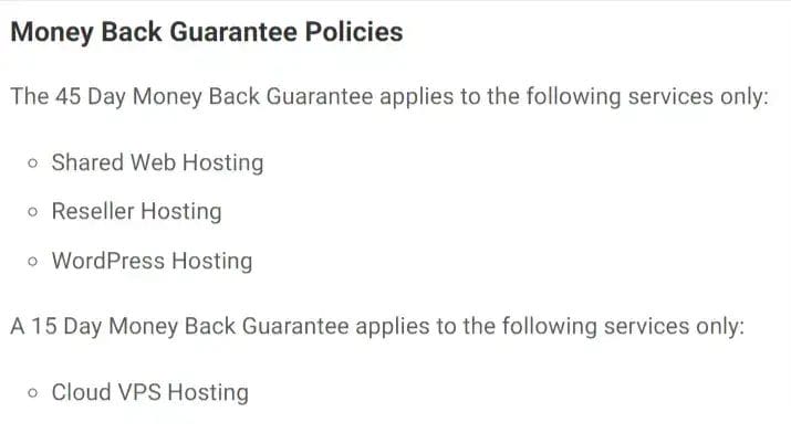 Chemicloud money-back guarantee terms