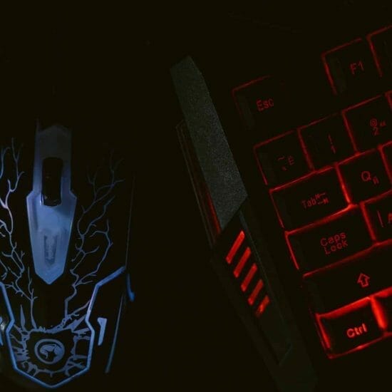 close up shot of gaming mouse and keyboard