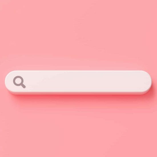 minimal blank search bar pink background 3d rendering