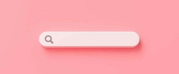 minimal blank search bar pink background 3d rendering