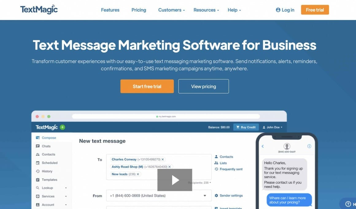 textmagic sms marketing software