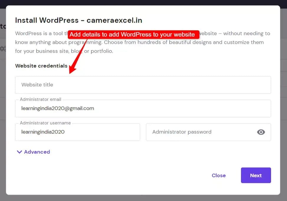how to install WordPress in hostinger?