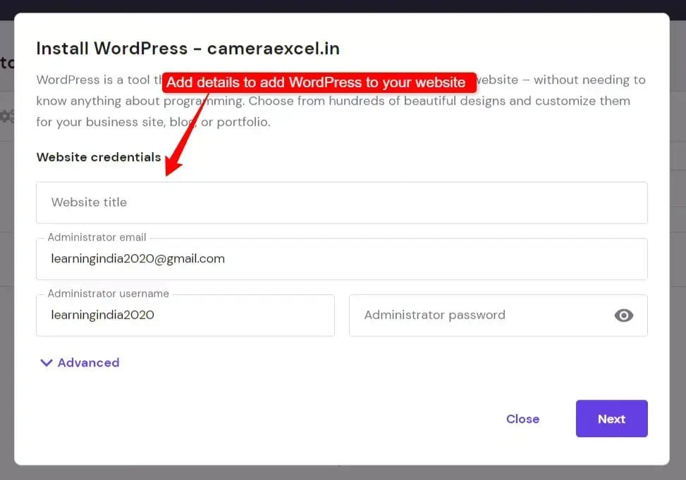 how to install WordPress in hostinger?