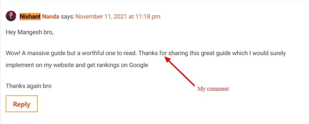 Blog commenting for event blogs