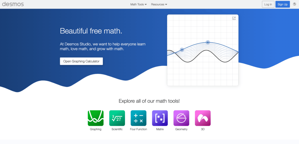 Desmos Beautiful free math