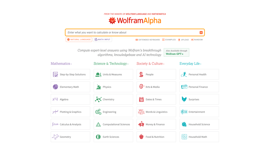 WolframAlpha Computational Intelligence