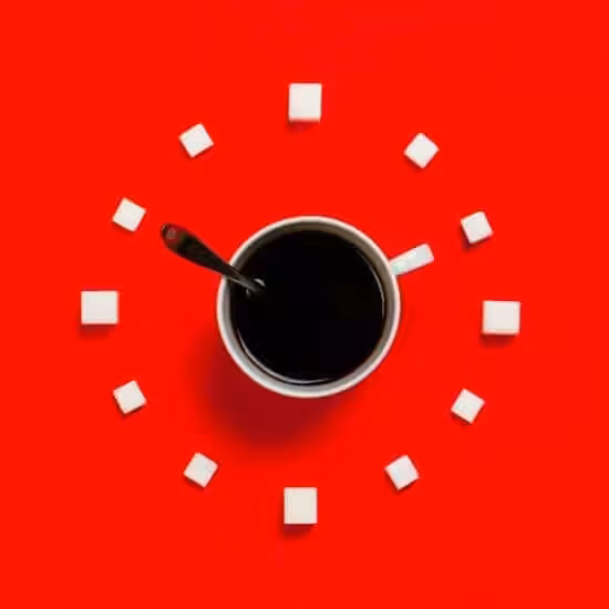 white mug on red background