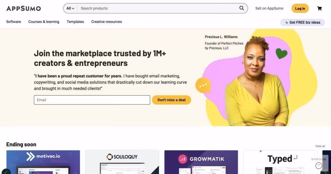 AppSumo Black Friday Deals Homepage