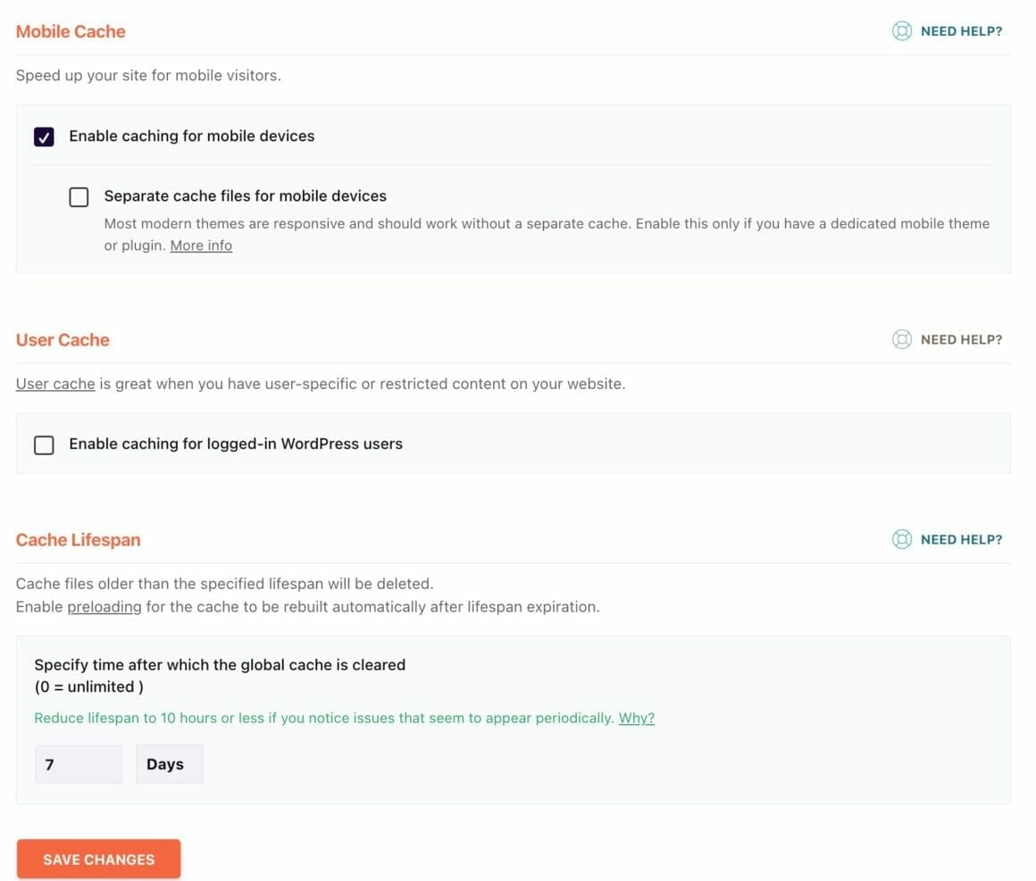 Cache WP Rocket Best Settings