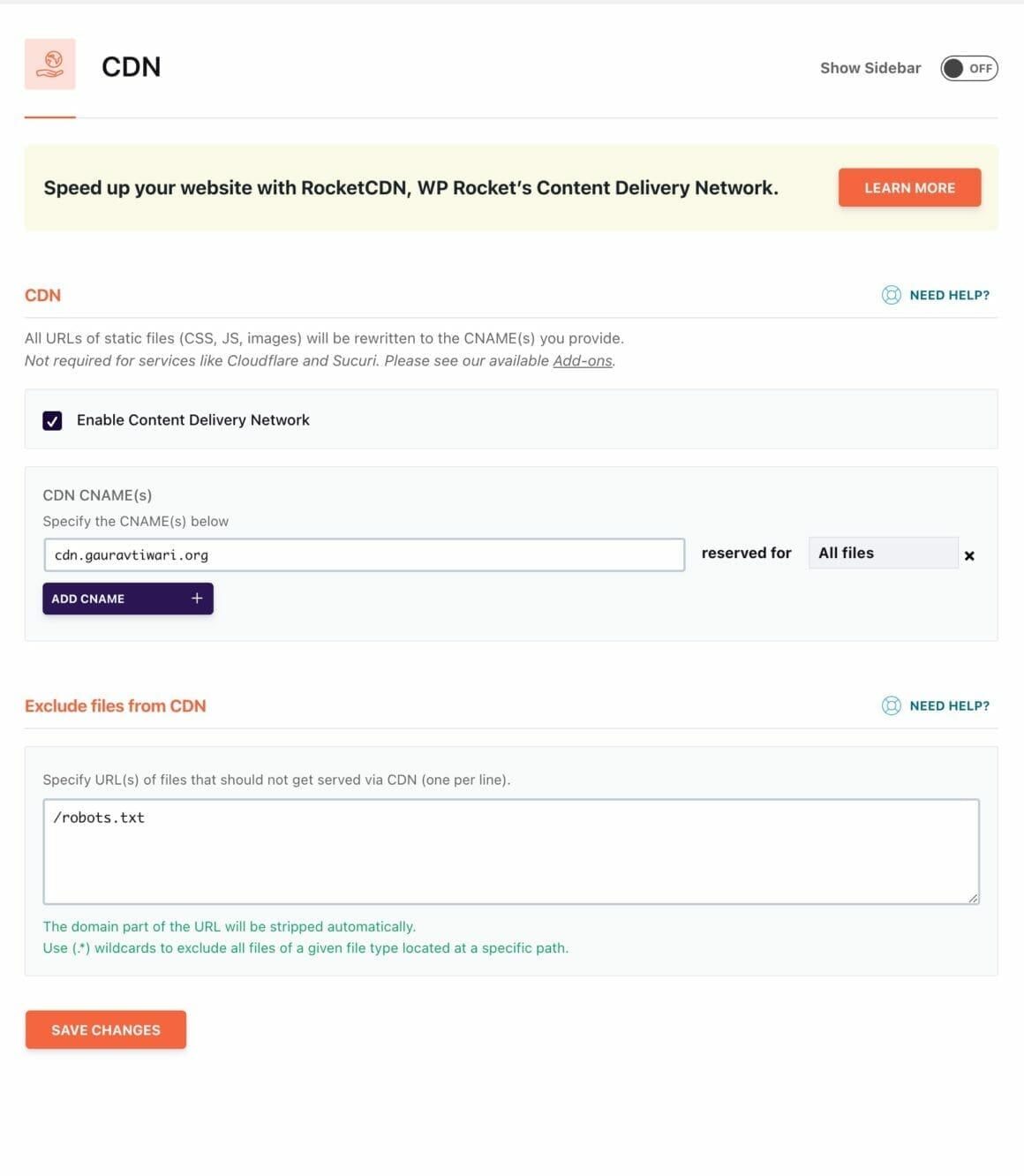 cdn settings