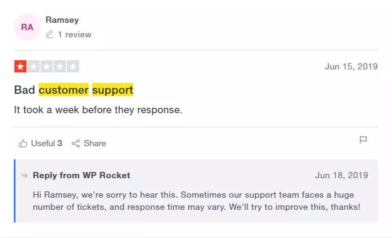 wp rocket bad customer reviews