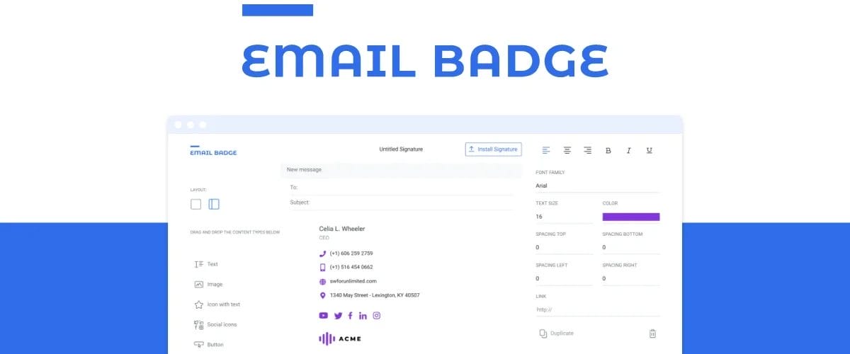 as web Emailbadge