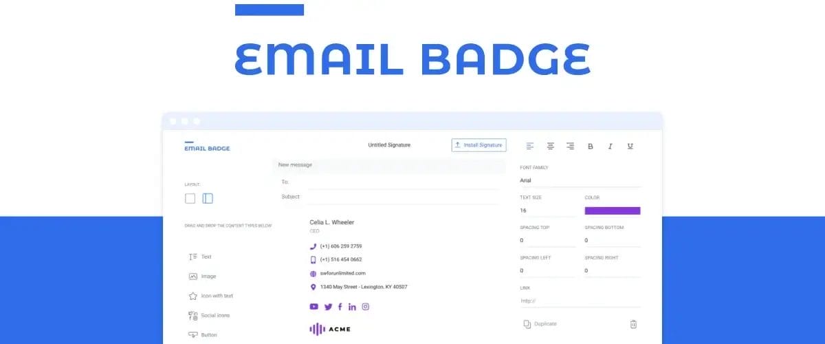 as web Emailbadge