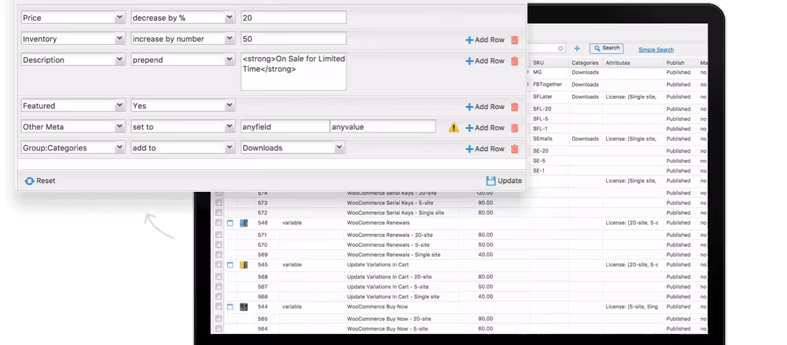 woocommerce bulk batch update smart manager plugin