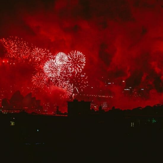 red fireworks display