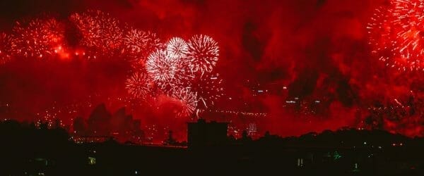 red fireworks display