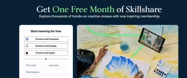 Skillshare Free Trial Page