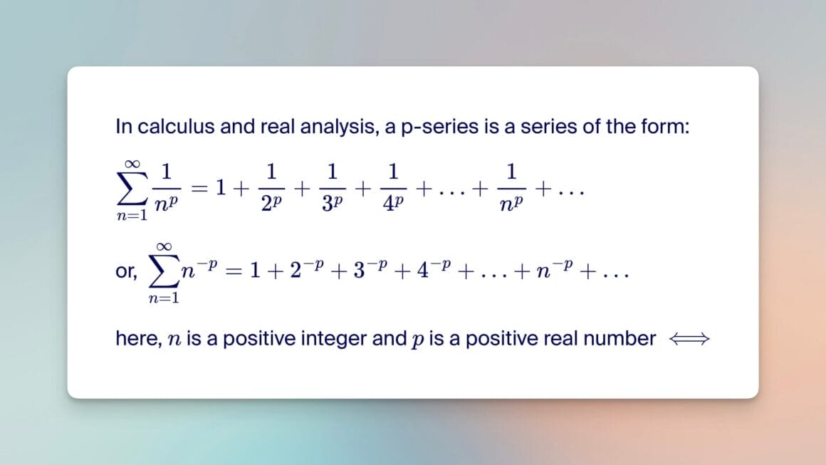 P-Series: Definition and P-Series Test Calculator