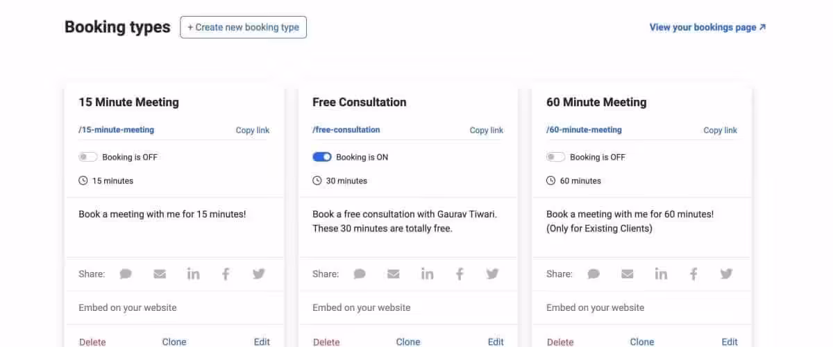 tidycal banner booking