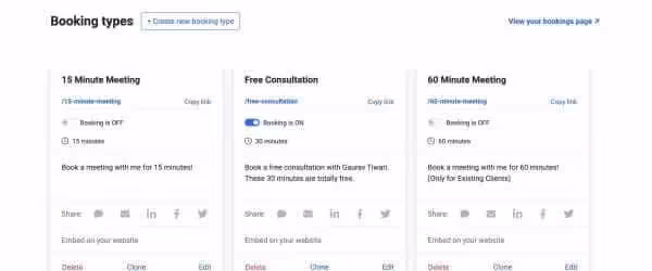 tidycal banner booking