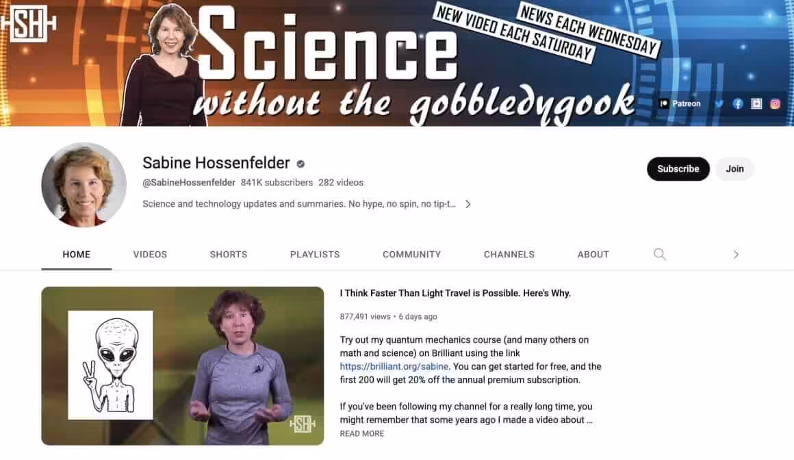 Sabine Hossenfelder YT