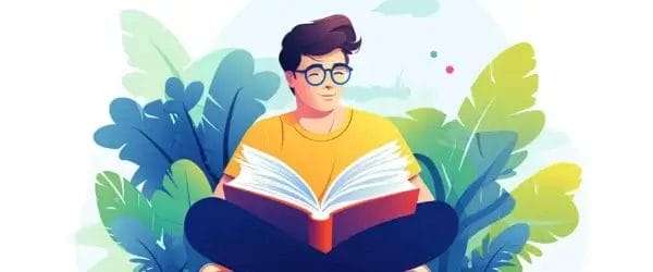 young man reading book concept reading learning businessman reader illustration jpg